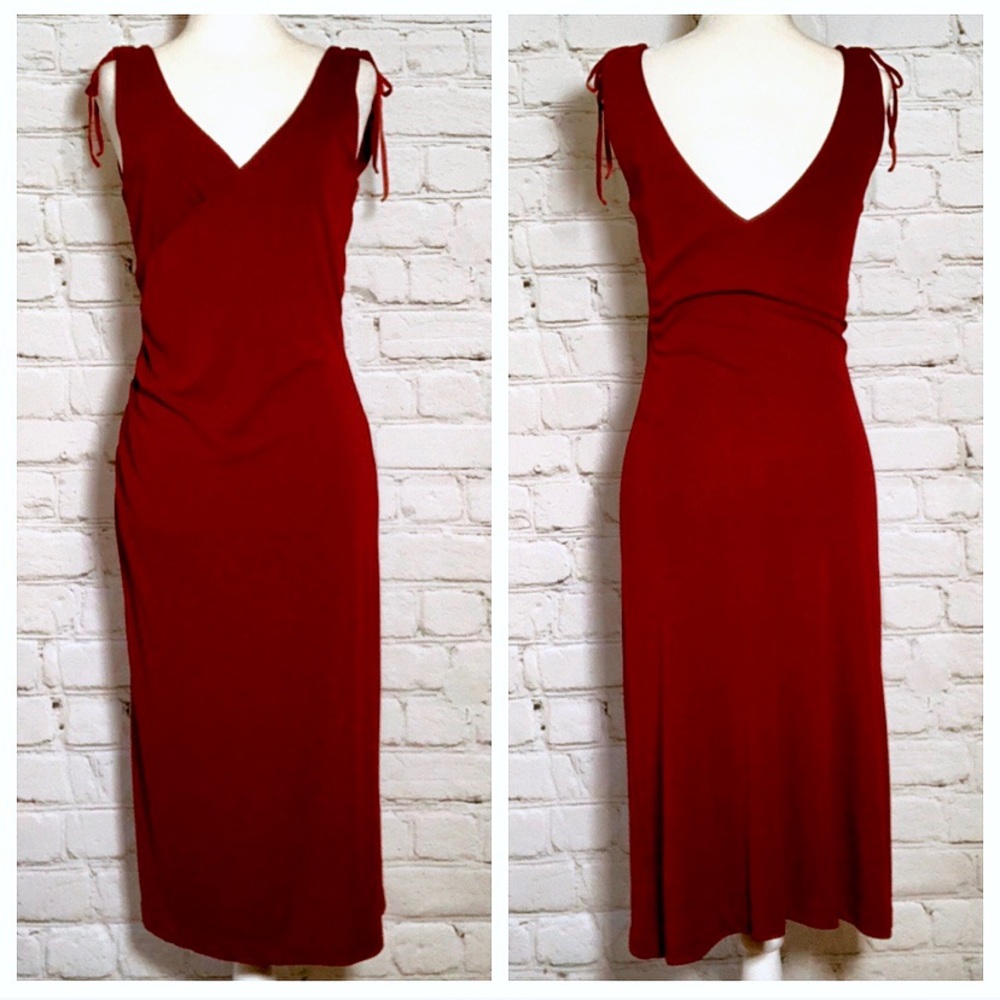 Banana Republic Merlot Velvet Bow Dress